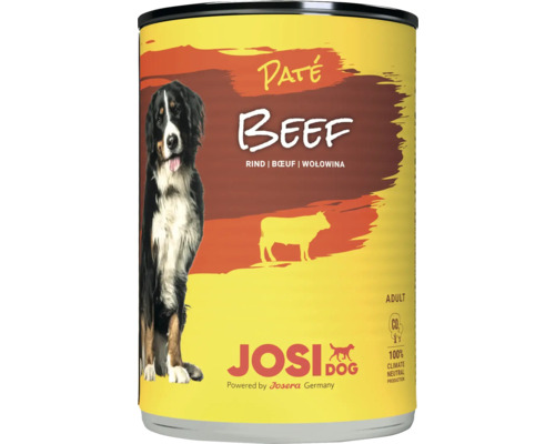 Hundefutter nass JosiDog Pate Beef 400 g Rind Hundefutter nass JosiDog Pate Beef 400 g Rind