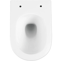 Wandtiefspülklosett-Set Form & Style Samar ohne Spülrand weiß glänzend mit WC-Sitz und Turbo-Flush-Technologie