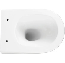 Wandtiefspülklosett-Set Form & Style Samar ohne Spülrand weiß glänzend mit WC-Sitz und Turbo-Flush-Technologie