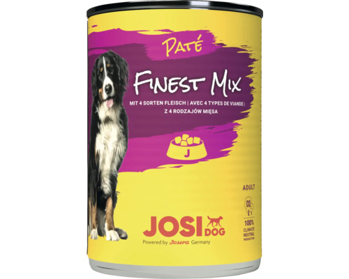 Hundefutter nass JosiDog Pate Finest Mix 400 g mit 4 Sorten Fleisch Geflügel, Rind, Lamm, Schwein Hundefutter nass JosiDog Pate Finest Mix 400 g mit 4 Sorten Fleisch Geflügel, Rind, Lamm, Schwein