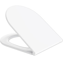 Wandtiefspülklosett-Set Form & Style Samar ohne Spülrand weiß glänzend mit WC-Sitz und Turbo-Flush-Technologie