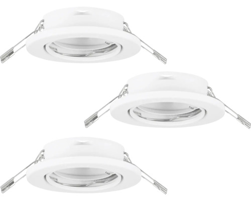 Halogen Einbauleuchte Eglo AGULO GU10 35 W 5-flammig Ø 86 mm, weiß, IP 20, Set 5 Stück