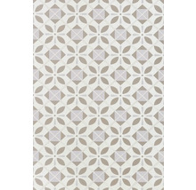 Muster aus Bodenfliesen mit floralen und geometrischen Formen