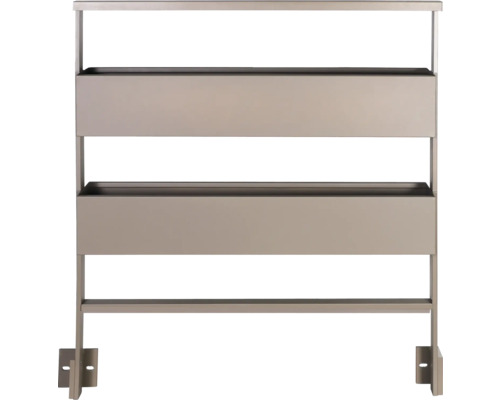 Geländerset Pertura mit 2 Blumenkasten Aluminium taupe