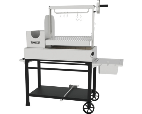 Tenneker Holzkohlegrillwagen mit Grillrost und Ablageflächen