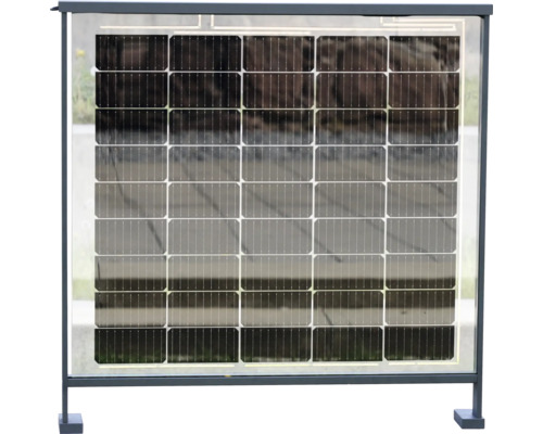 Geländerset Glas mit Solar, transparent schwarz