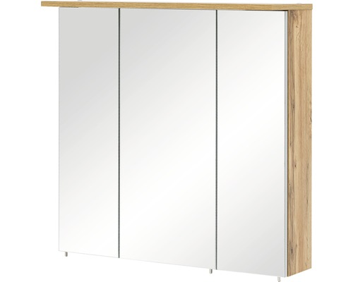 Spiegelschrank mit drei Türen und Holzdekor