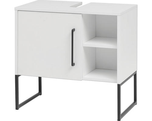 Waschtischunterschrank mit einer Tür und offenen Regalen