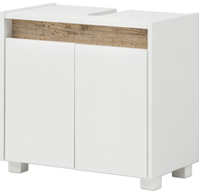 Waschbeckenunterschrank mit zwei Türen und Holzdetail