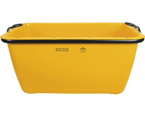 Gelber Mörtelkübel aus Kunststoff mit Griffen