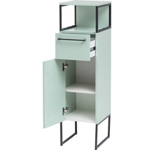 Offener Badezimmerschrank mit Schublade und Regal