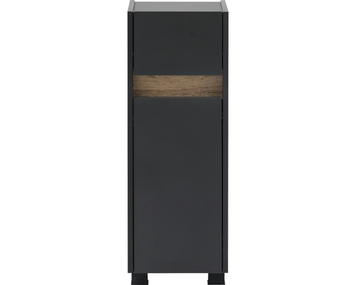 Midischrank Möbelpartner Cosmo U300 1 Tür 1 Auszug 84,8x30,2x33 cm anthrazit perl Schwarzer Unterschrank mit Holzdetail