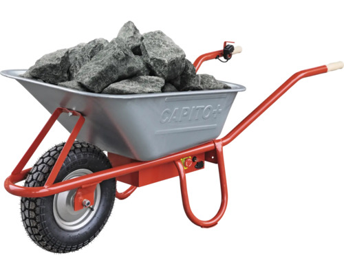 Schubkarre mit Steinen gefüllt