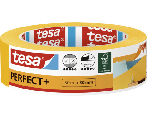 Tesa Perfect Plus Malerkrepp Klebeband 50 Meter mal 30 Millimeter