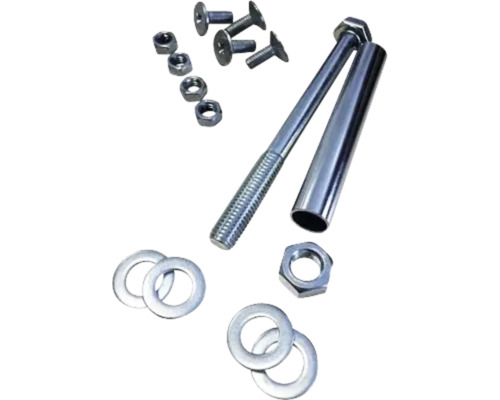 Sortiment aus Bolzen, Muttern und Unterlegscheiben