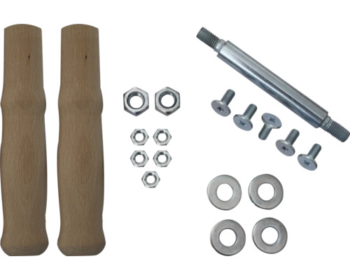 Holzgriffe, Schrauben, Muttern und Unterlegscheiben
