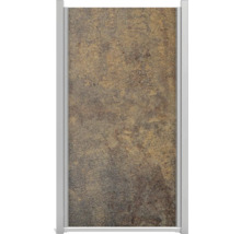 Duschwand mit Steindekor und Rahmen