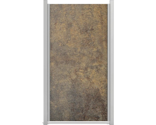 Duschwand mit Steindekor und Rahmen