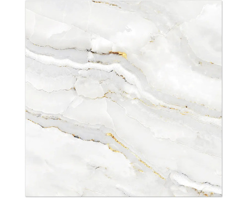 Nahaufnahme einer weißen Onyxfliese mit Aderung