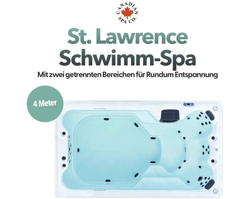 St. Lawrence Schwimm Spa mit zwei getrennten Bereichen und einer Länge von 4 Metern