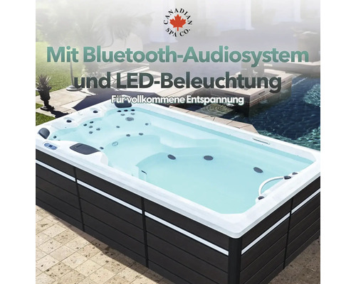 Whirlpool mit Bluetooth Audiosystem und LED Beleuchtung für Entspannung im Garten