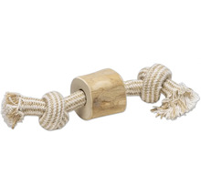 Hundespielzeug aus Holz und Seil