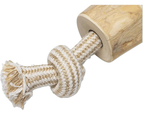 Hundespielzeug aus Seil und Holz
