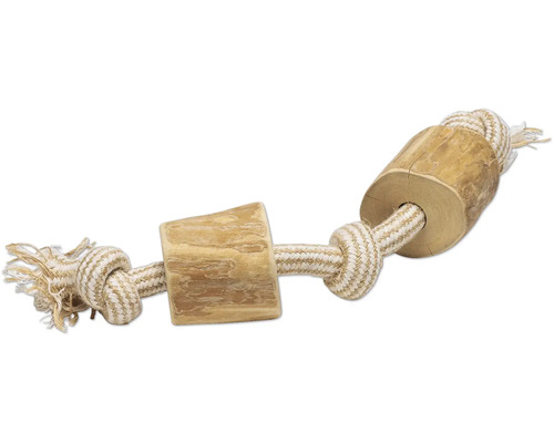 Hundespielzeug aus Holz und Seil