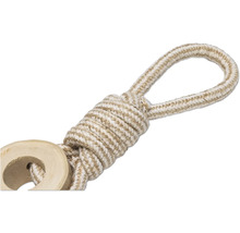 Geflochtenes Seil mit Schlaufe und Holzring