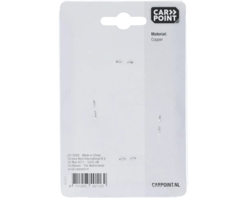 Kupferklammern auf einer weißen Verpackung