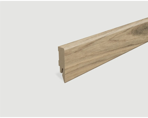 Sockelleiste foliert Eiche natur L573 2400 x 58 x 14 mm Sockelleiste mit Holzstruktur