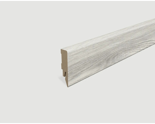 Sockelleiste foliert Eiche grauweiß L583 2400 x 58 x 14 mm Sockelleiste mit Holzstruktur