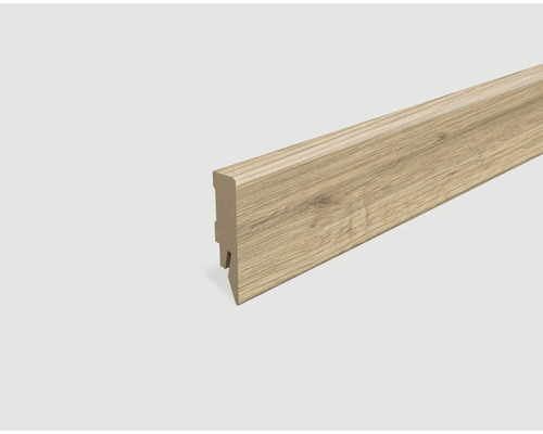 Sockelleiste foliert Eiche mittel L595 2400 x 58 x 14 mm Fußleiste aus Holz