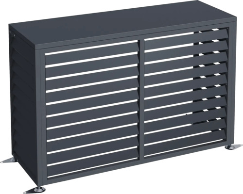 Grauer Mülltonnenbox für zwei Mülltonnen