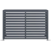 Mülltonnenbox aus Aluminium mit Lamellenstruktur