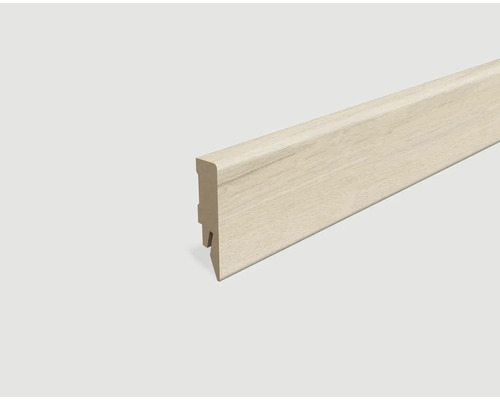 Sockelleiste foliert Eiche weiß L6312400 x 58 x 14 mm Sockelleiste aus Holz