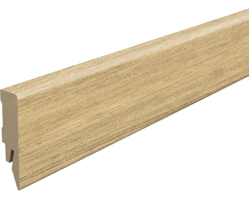 Sockelleiste foliert Eiche hell L650 2400 x 58 x 14 mm Sockelleiste aus Holz