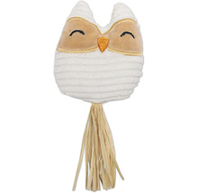 Dekorative Eule aus Plüsch mit Bastfransen