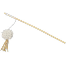 Katzenangel mit Pompon und Holzstab