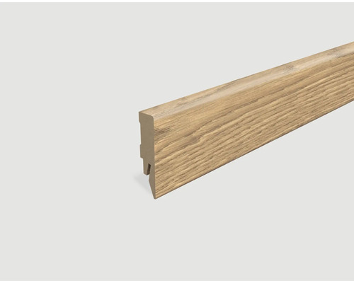 Sockelleiste foliert Eiche hell L662 2400 x 58 x 14 mm Holzfußleiste