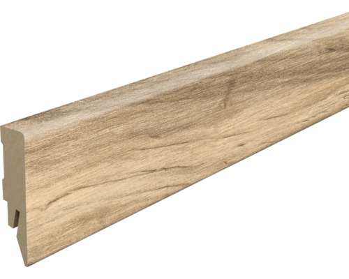 Sockelleiste foliert Nussbaum L663 2400 x 58 x 14 mm Sockelleiste mit Holzstruktur