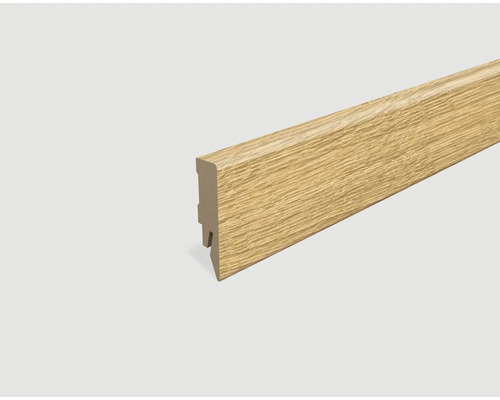 Sockelleiste foliert Eiche hell L7002400 x 58 x 14 mm Sockelleiste aus Holz