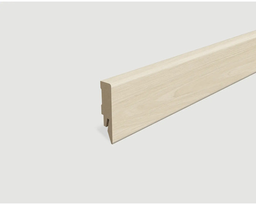 Sockelleiste foliert Eiche weiß L715 2400 x 58 x 14 mm Sockelleiste aus Holz
