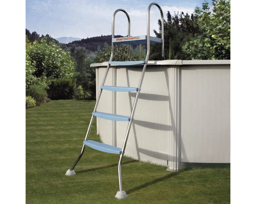 Schwimmbadleiter aus Stahl und Kunststoff