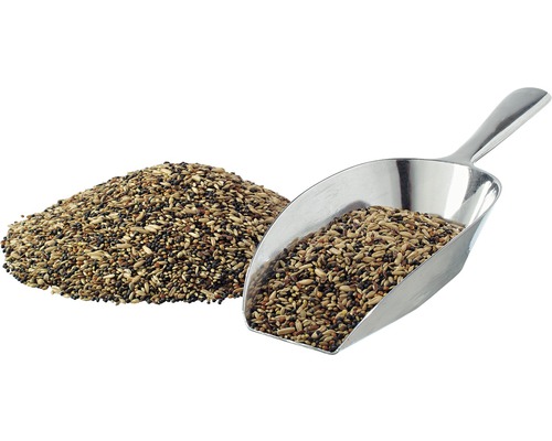 Vogelfutter mit Metallschaufel