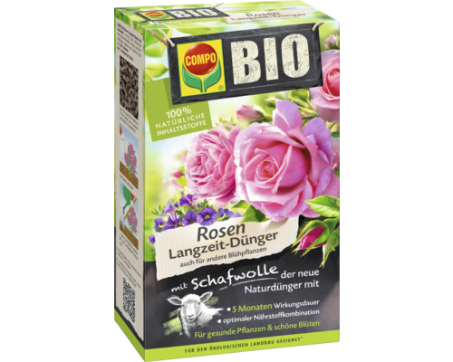 Rosen-Langzeit-Dünger Compo Bio mit Schafwolle 2 kg Compo Bio Rosendünger mit Schafwolle Langzeitwirkung