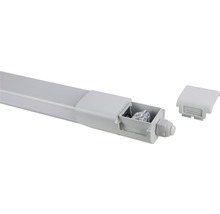 LED-Feuchtraumleuchte mit geöffnetem Anschlusskasten