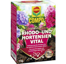 COMPO Spezialdünger für Rhododendren und Hortensien in einer Ein-Kilogramm-Packung