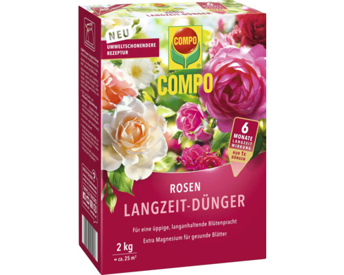 Rosen-Langzeitdünger Compo 2 kg COMPO Rosendünger Langzeitwirkung für Rosen und Blühpflanzen, 2 Kilogramm