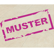 Musterfliese auf beigem Untergrund.